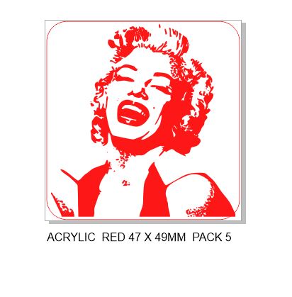 Marilyn Monroe of 4  red Acrylic 49x47mm,roe pa